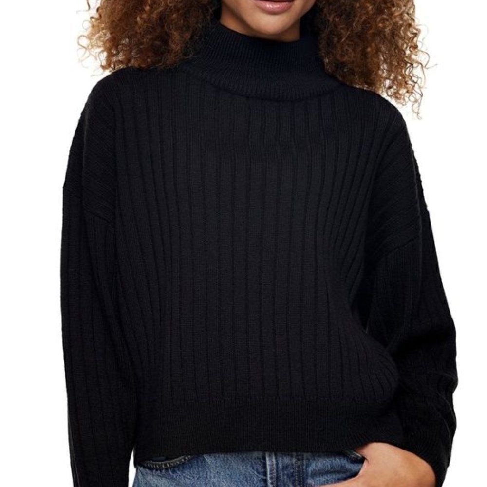 Mebon By Machine Jeans Black Chunky Turtleneck S/M